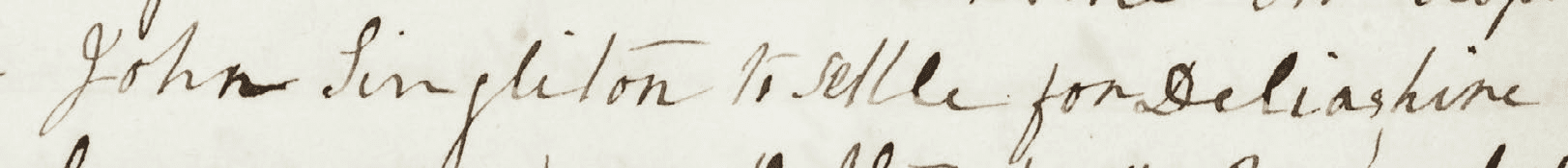 John Singleton to settle for Delia’s hire 11 April 1864